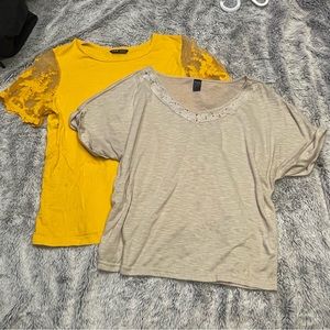 SHEIN | Lace Detailed Short Sleeve Shirt Bundle